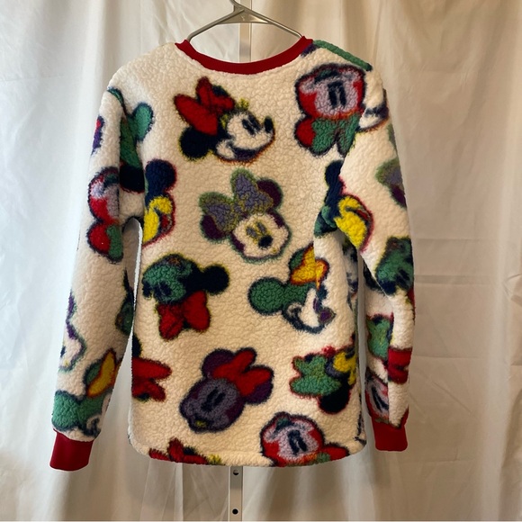 Disney World Minnie Mouse Sherpa Fleece Pullover Sweatshirt Adult Sz XS - Picture 6 of 6
